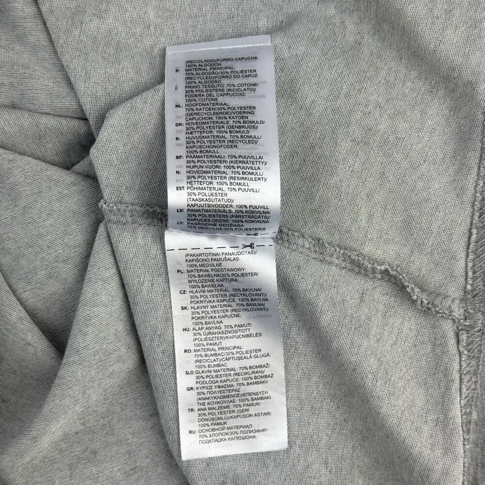 Adidas Grey Essentials Aeroready Graphic Logo Performance Hoodie Size XL - Picture 9 of 13